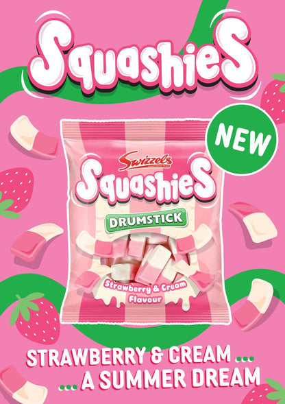 Swizzels Drumstick Squashies Strawberry & Cream Flavour 140g