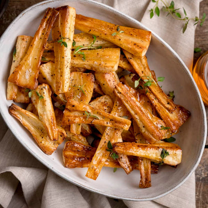 Aunt Bessie's Roast Parsnips Honey Glazed 500G อ้าน เบสซี่ ผักกาดหอมทอดกรอบเคลือบน้ำผึ้ง  500 กรัม