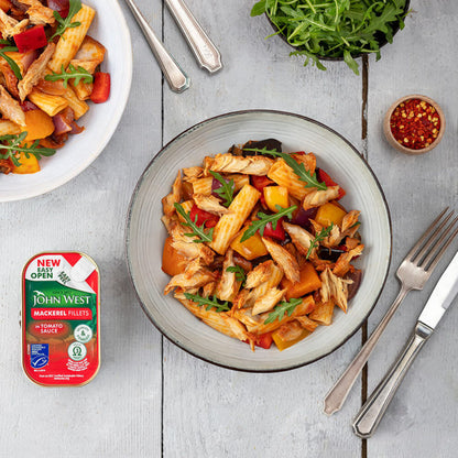 John West Skinless and Boneless Mackerel Fillets in Tomato Sauce 115g
