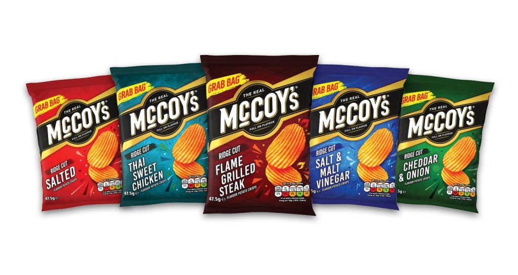 McCoy’s Salt & Malt Vinegar Grab Bag Crisps 45g แม็คคอยส์ซอลท์แอนด์มอลต์วินการ์แกรบแบ็กคริสป์ 45ก