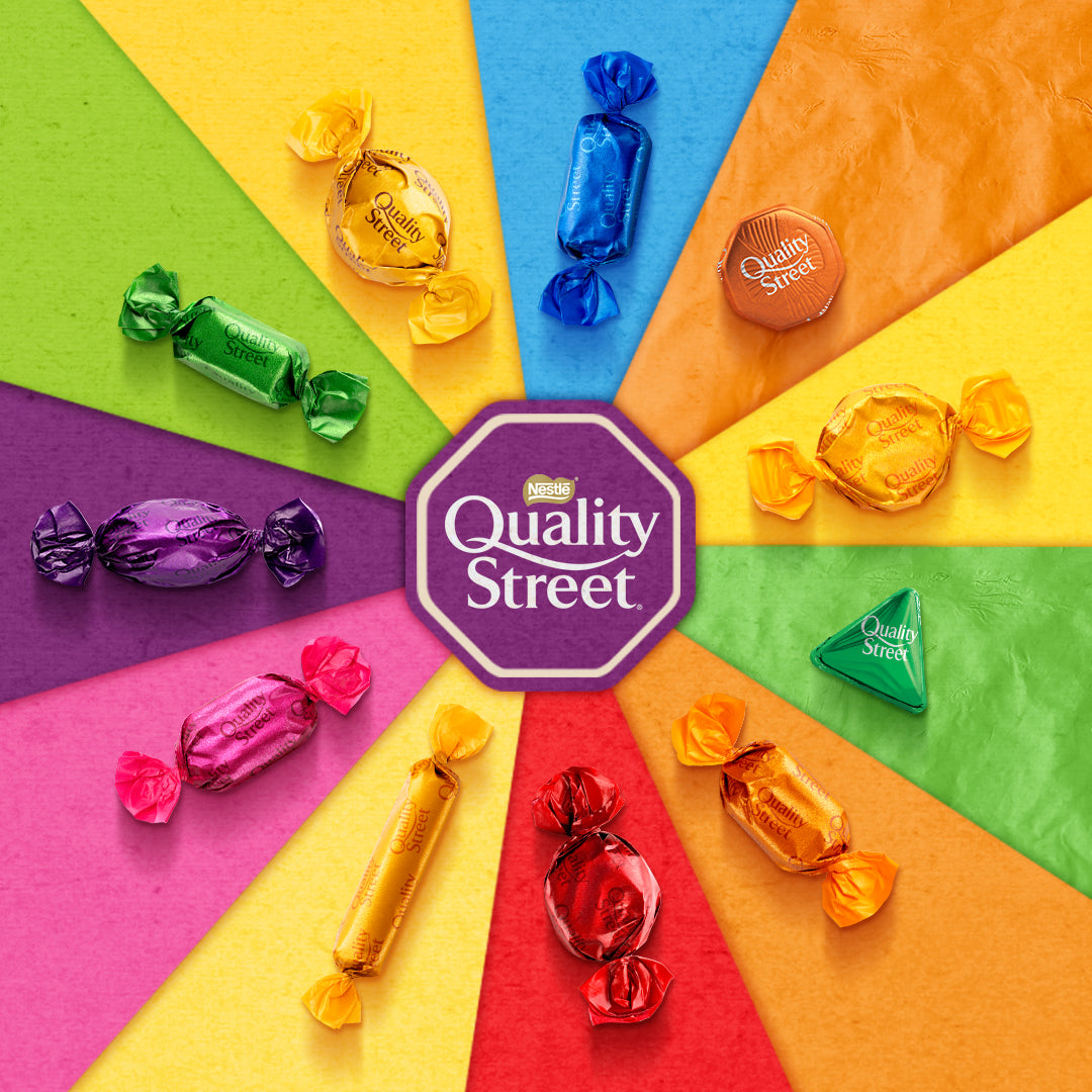 Nestle Quality Street Plastic box type 600g เนสท์เล่ ควอลิตี้ สตรีท ลูกอมรวมรส กล่องพลาสติกชนิดกล่อง 600 กรัม