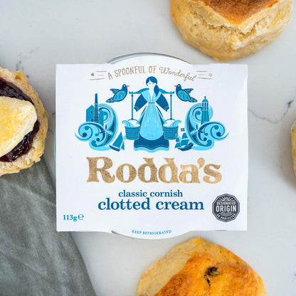 Rodda's Classic Cornish Clotted Cream 227g ร็อดด้า คลาสสิค คอร์นิช คล็อตเต็ด ครีม 227 กรัม