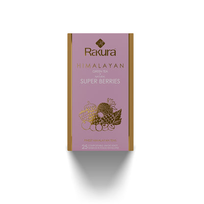 Rakura Himalayan Green Tea with Natural Super Berries 25 Tea Bags