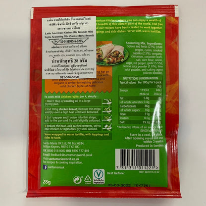 Santa Maria Rio Grande Mild Fajita Seasoning Mix 28g