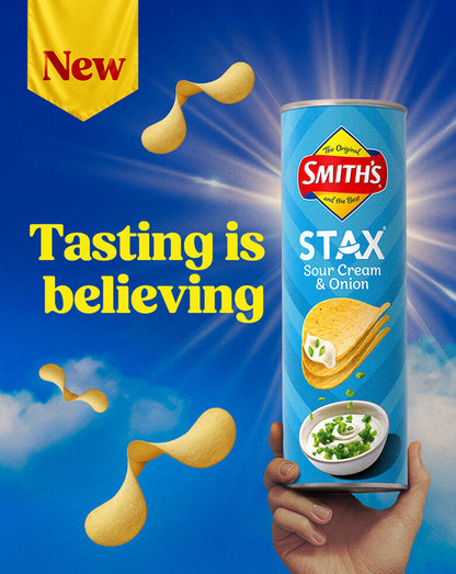 Smiths Stax Sour Cream & Onion Flavour Chips 105g