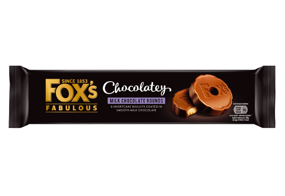 Fox's Chocolatey Milk Chocolate Rounds 130G ฟ็อกซ์ ช็อกโกแลตนมแท่งกลม 130 กรัม