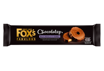 Fox's Chocolatey Milk Chocolate Rounds 130G ฟ็อกซ์ ช็อกโกแลตนมแท่งกลม 130 กรัม