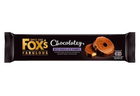 Fox's Chocolatey Milk Chocolate Rounds 130G ฟ็อกซ์ ช็อกโกแลตนมแท่งกลม 130 กรัม