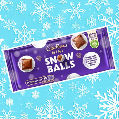 Cadbury Mini Snowballs Chocolate Bar 110g แคดเบอรี มินิ สโนว์บอล ช็อกโกแลต บาร์ 110 กรัม