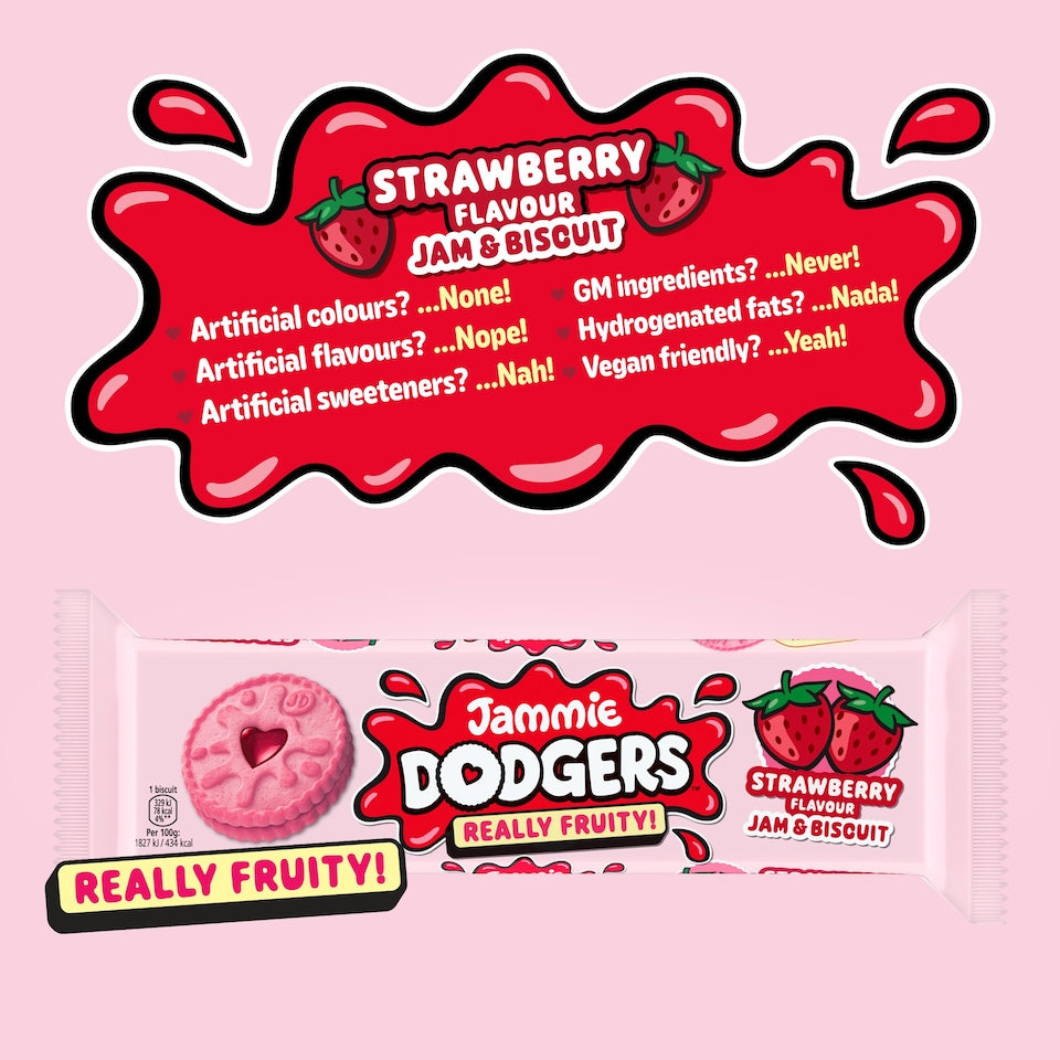 [BestBefore-31Aug2025] Jammie Dodgers Really Fruity Strawberry Biscuits 140g