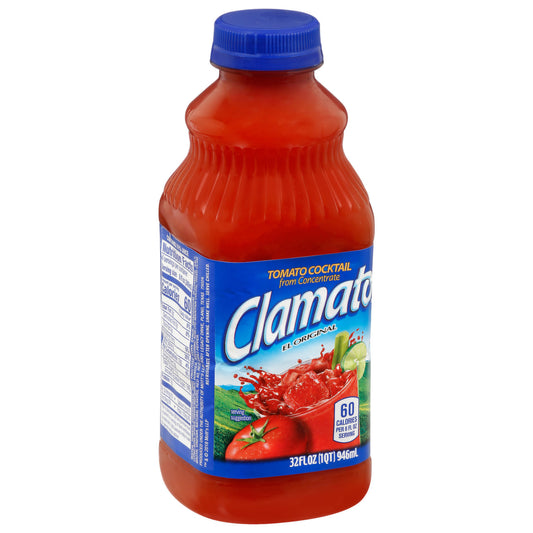 Clamato Original Tomato Cocktail 32 Oz คลามาโต น้ำค๊อกเทล รสมะเขือเทศดั้งเดิมของ 32 ออนซ์