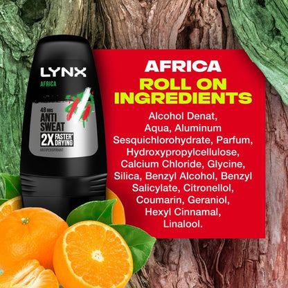 Lynx Africa Anti-Perspirant Roll On 50ml