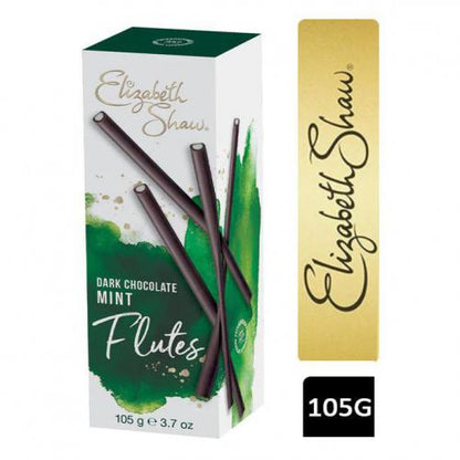 Elizabeth Shaw Dark Chocolate Mint Flutes 105g เอลิซาเบธ ชอว์ ดาร์กช็อกโกแลต มิ้นต์ ฟลุต 105 กรัม