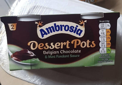 [Bestbefore-31-Mar-2025] Ambrosia Dessert Pots Belgian Chocolate & Mint Fondant Sauce 110g