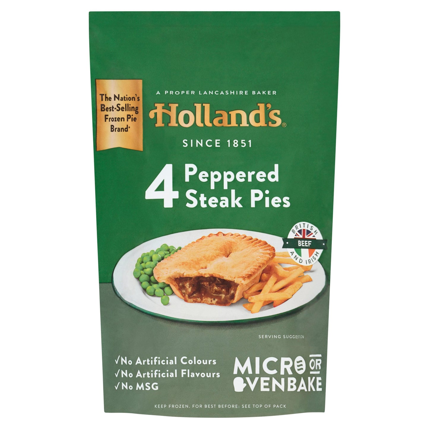 [Best Before 31-Dec-2024 ] Holland's Peppered Steak Pies 4 Pack ฮอลแลนด์ เปปเปอร์ สเต็กพาย 4 แพ็ค