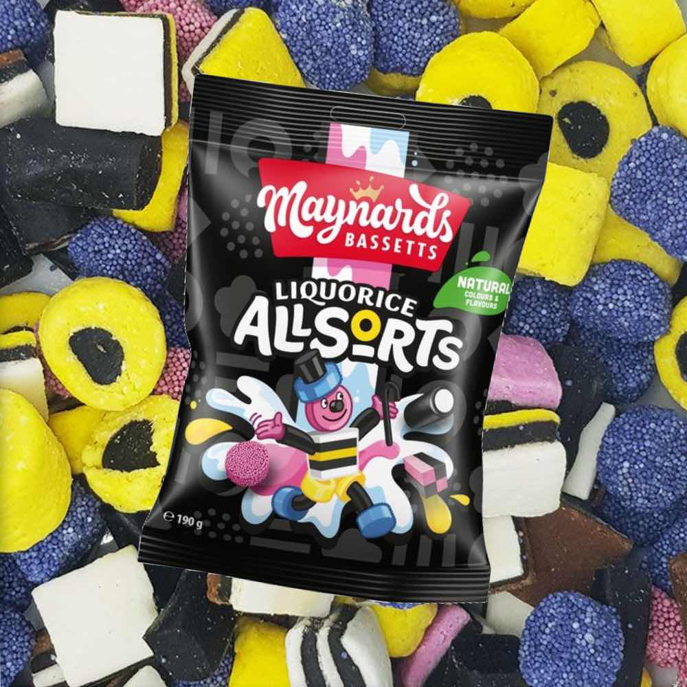 Bassetts Liquorice Allsorts Bag 165g บาสเซตต์ ลีคริซ ออลโซส์ แบบถุง 165 กรัม