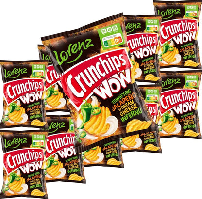 [BestBefore 31Mar2026] Lorenz Crunchips Wow Jalapeno & Cream Cheese Inferno Flavour Crisps 80g