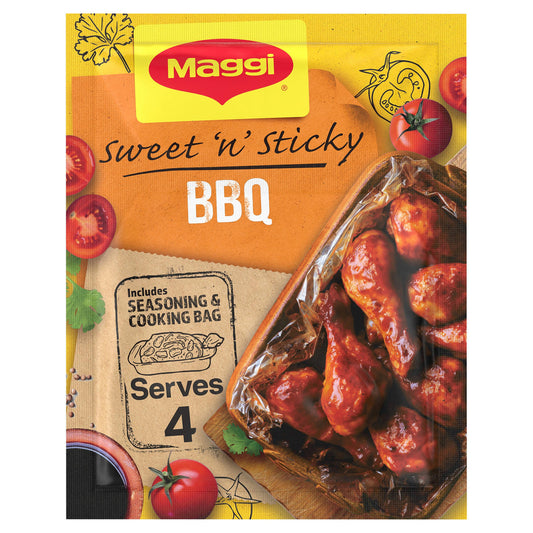 [BestBefore-30Sep2025] Maggi Sweet and Sticky BBQ Chicken Herbs and Spices Recipe Mix 41g