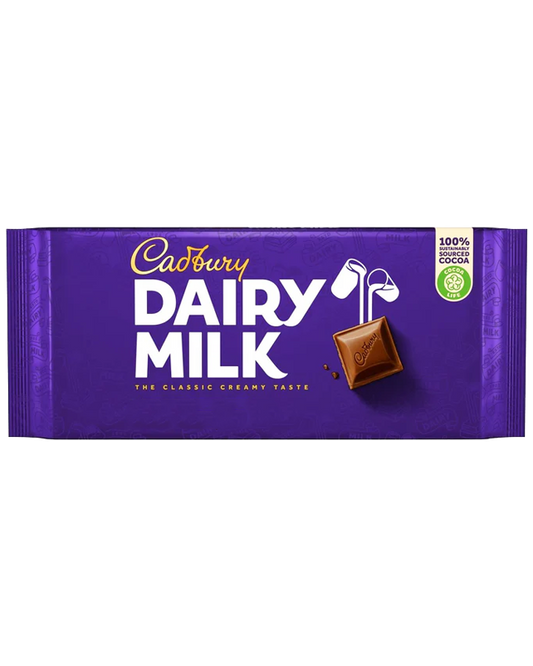 Cadbury Dairy Milk Chocolate 180g แคดเบอรี แดรีมิลค์ ช็อกโกแลตนมบาร์ใหญ่ 180g