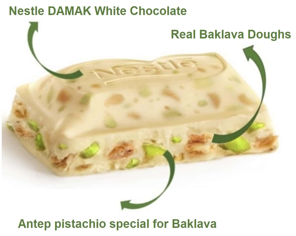 Nestle Damak White Chocolate with Pistachio 60g