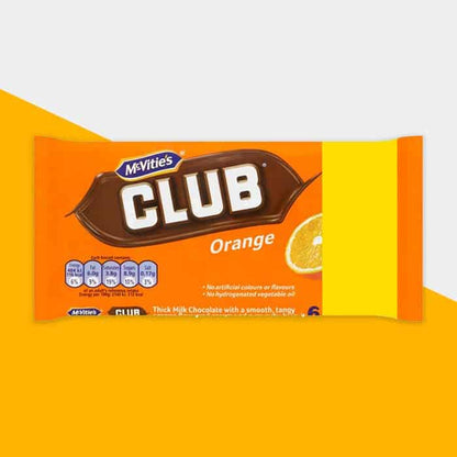 (Best Before 13Jun2026) Mcvitie's Club Orange Chocolate Biscuit Bars 7 Pack 154g
