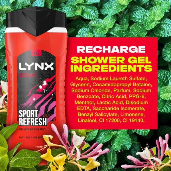 Lynx Shower Gel Recharge Sport Refresh 500ml