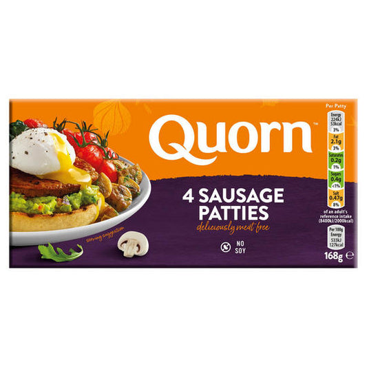 Quorn 4 Sausage Patties 168G ควอร์น ไส้กรอก 4 ไส้ 168 กรัม