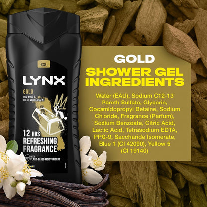 Lynx Gold Refreshing Fragrance Shower Gel Body Wash 225ml