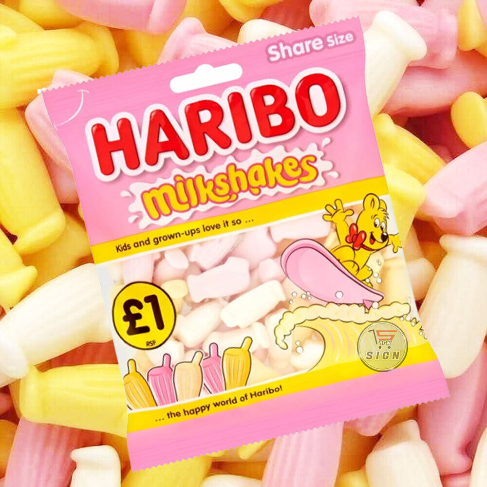 Haribo Milkshakes Foam Sweets Sharing Bag 154g