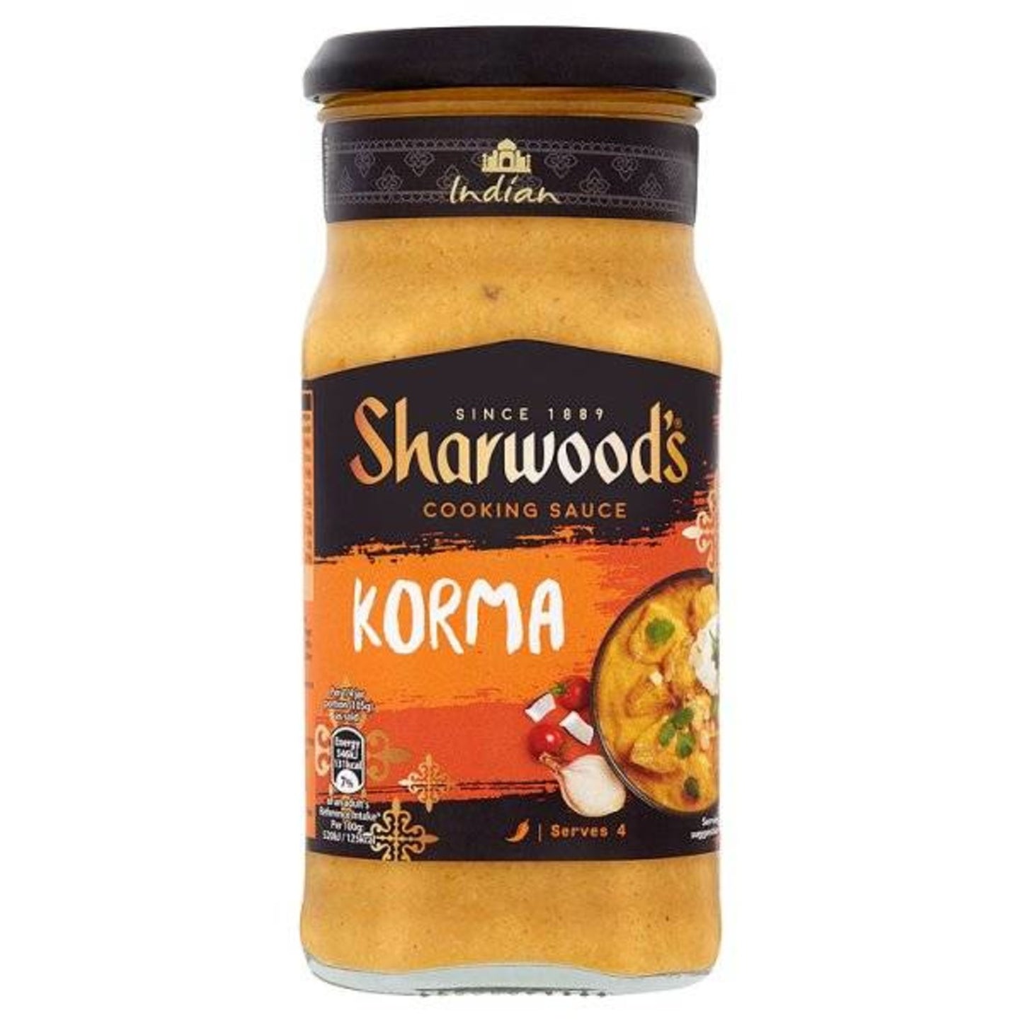 Sharwood's Korma Indian Cooking Sauce 420g ซอสสำหรับทำอาหารอินเดียโกร์มะ