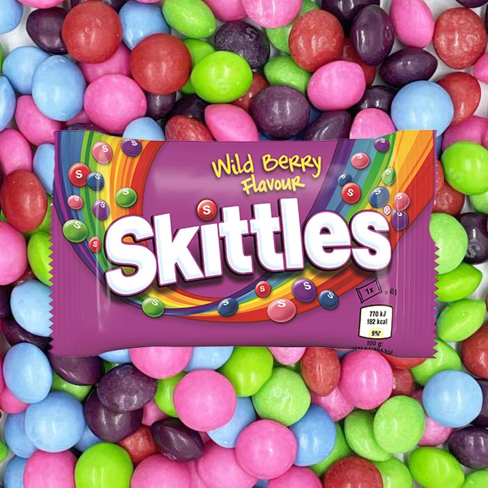 Skittles Chewy Sweets Wild Berry Fruit Flavoured Treat Bag Candy 109g สกิตเทิลส์ ชูวี่สวีท ลูกอมรสผลไม้ รสไวลด์เบอร์รี่