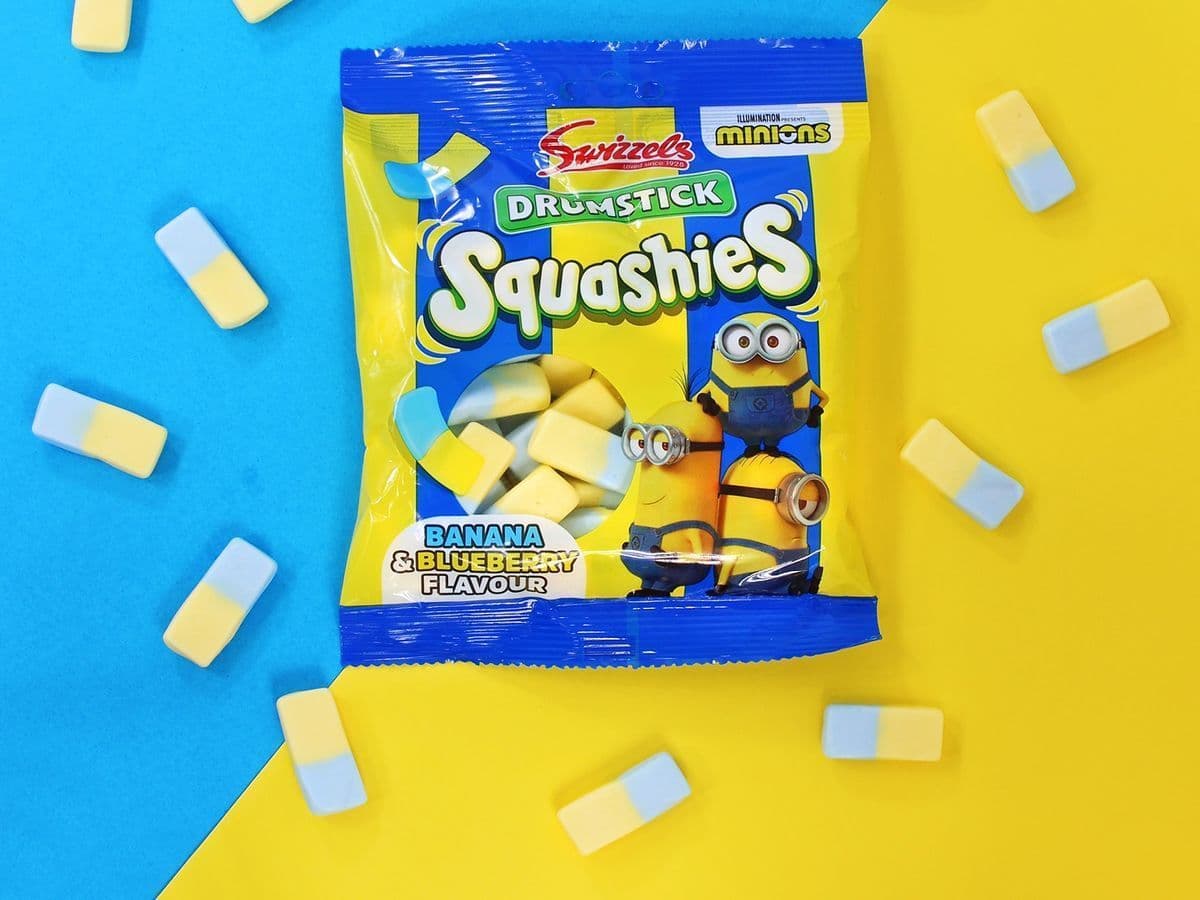 Swizzels Drumstick Squashies Minions Banana & Blueberry Flavour 110g