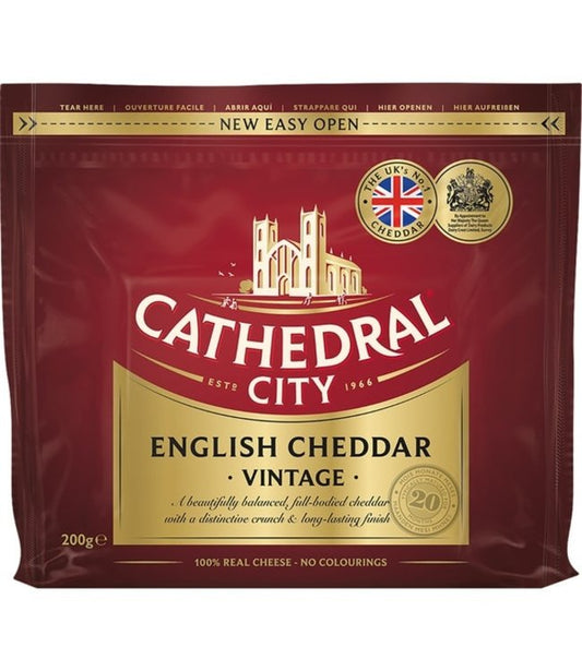 Cathedral City English Vintage cheddar 200g คาธีดรัล ซิตี้ อิงลิช วินเทจ เชดดาร์ 200 กรัม