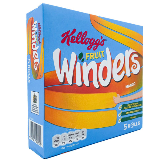 [Best Before 17-Sep-2024]Kellogg's Fruit Winders Mango Snack Rolls [5x17g] 85g เคลล็อกส์ ฟรุ๊ต วินเดอร์ส รสมะม่วง แพร์สแน็คโรล [5x17 กรัม] 85 กรั