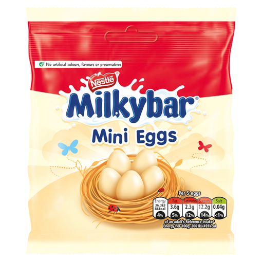 Milkybar White Chocolate Mini Eggs Sharing Bag 80g