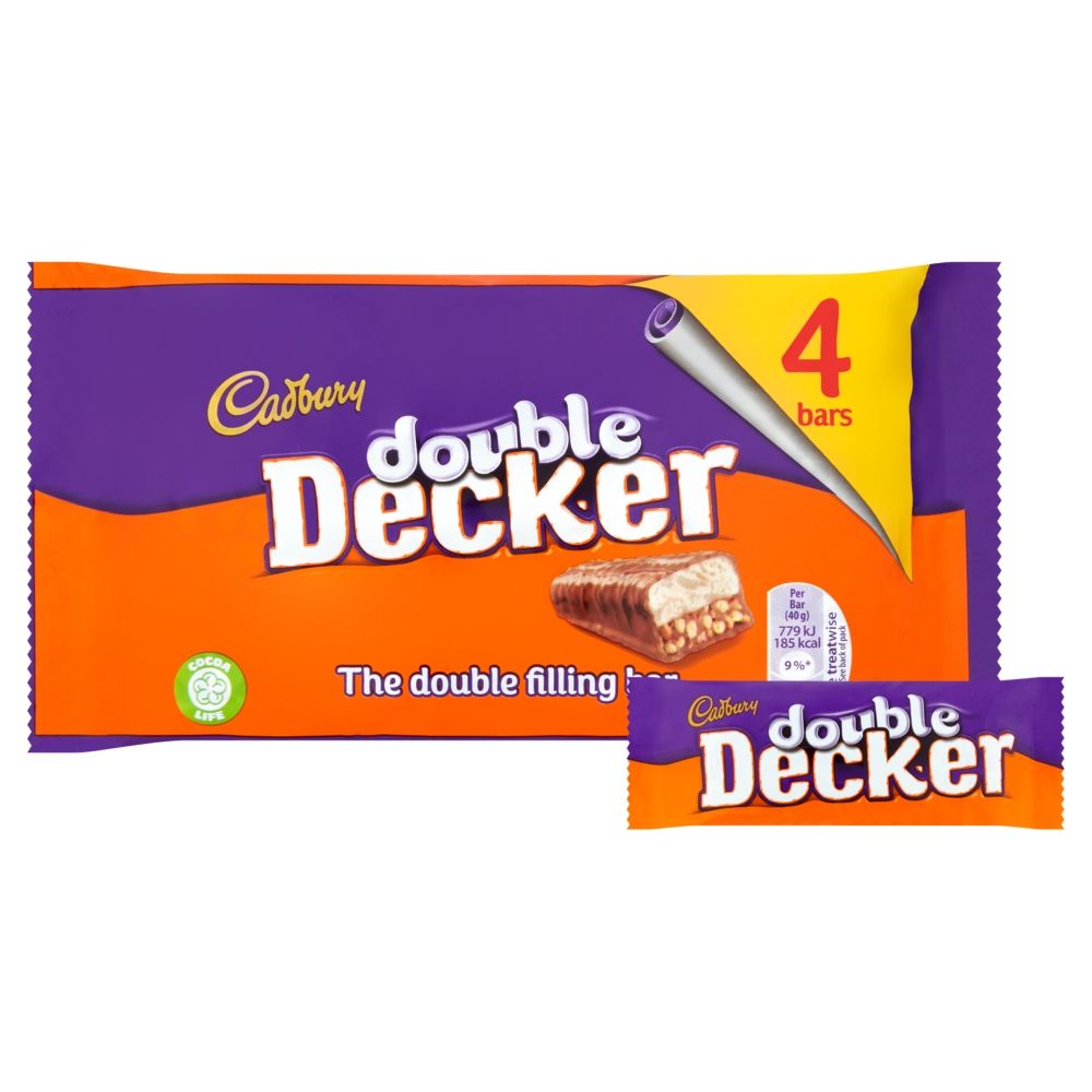 Cadbury Double Decker 4x37.3g แคดเบอรี่ ดับเบิ้ลเดคเกอร์ 4x37.3g