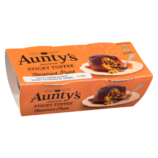 Aunty’s Steamed Puds Sticky Toffee 2x95g อันตีส์สตรีมพุดส์สติ๊กกี้ทอฟฟี่ 2x95กรัม