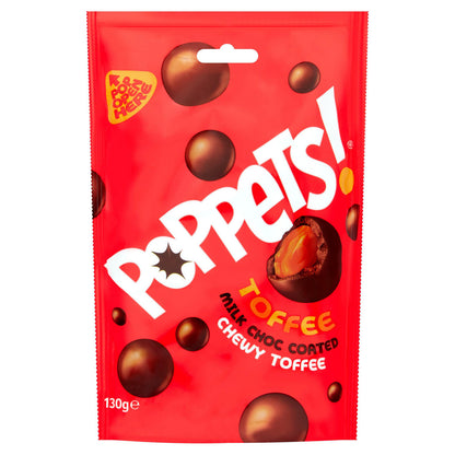 [BestBefore-28Oct2025] Poppets Toffee Milk Choc Coated Chewy Toffee 130g