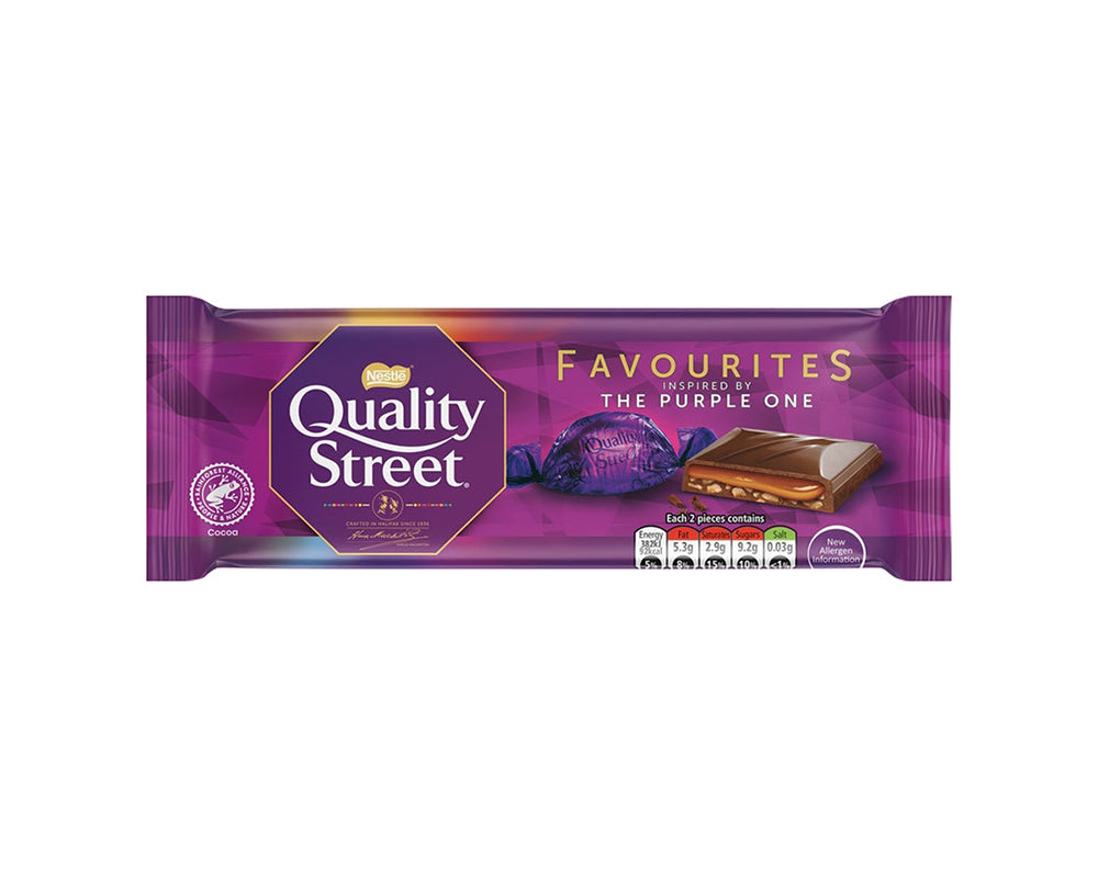 Nestle Quality Street Bar 87g เนสท์เล่ ควอลิตี้ สตรีท ช็อกโกแลตนม สอดไส้เฮเซลนัทและคาราเมล 87กรัม