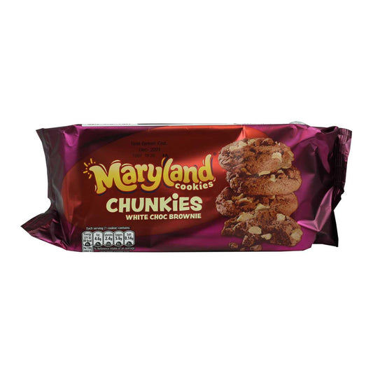 [Best Before 30-Sep-2024]Maryland Cookies Chunkies White Choc Brownie 144g แมรี่แลนด์ คุกกี้แสนอร่อยสอดไส้บราวนี่ช็อกโกแลตขาว 144 กรัม