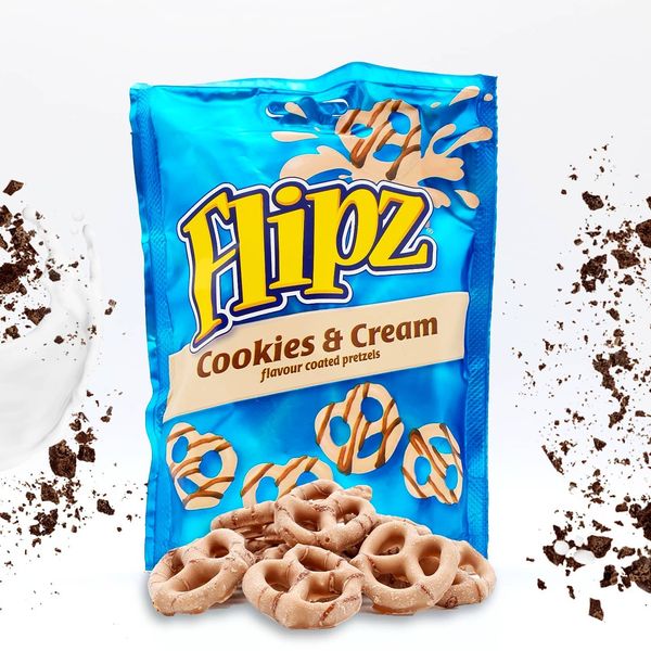 [BestBefore-02Aug2025] Flipz Cookies & Cream Flavoured Coated Pretzels 90g