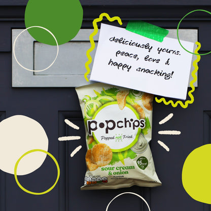 Popchips Sour Cream & Onion Flavour Potato Snacks 50g