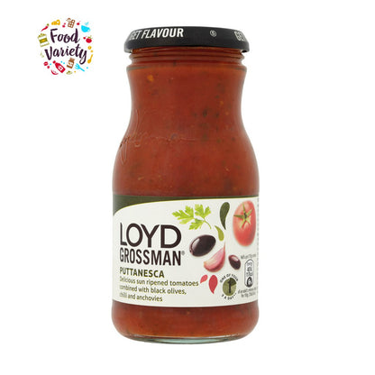 Loyd Grossman Puttanesca Pasta Sauce 350g  ลอยด์ กรอสเเมน ซอสพาสต้าพัตตาเนสก้า 350กรัม