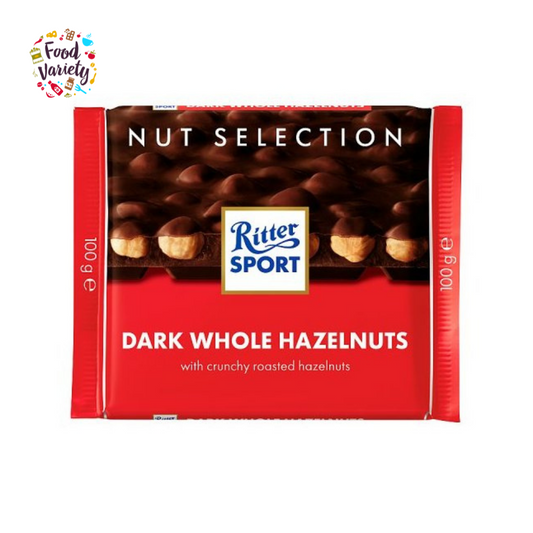 Ritter Sport Dark Whole Hazelnut Chocolate Bar 100g