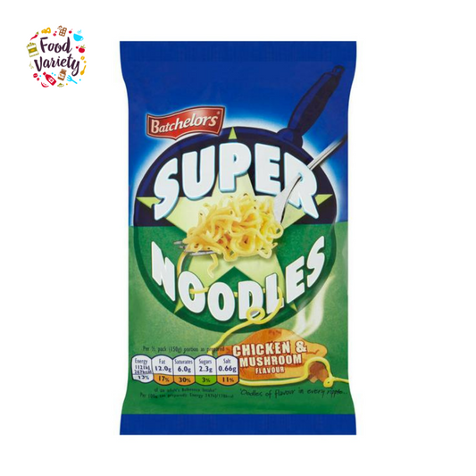 Batchelors Super Noodles, Chicken & Mushroom 90g แบทเชลอร์ ซูเปอร์บะหมี่ รสไก่และเห็ด 90กรัม