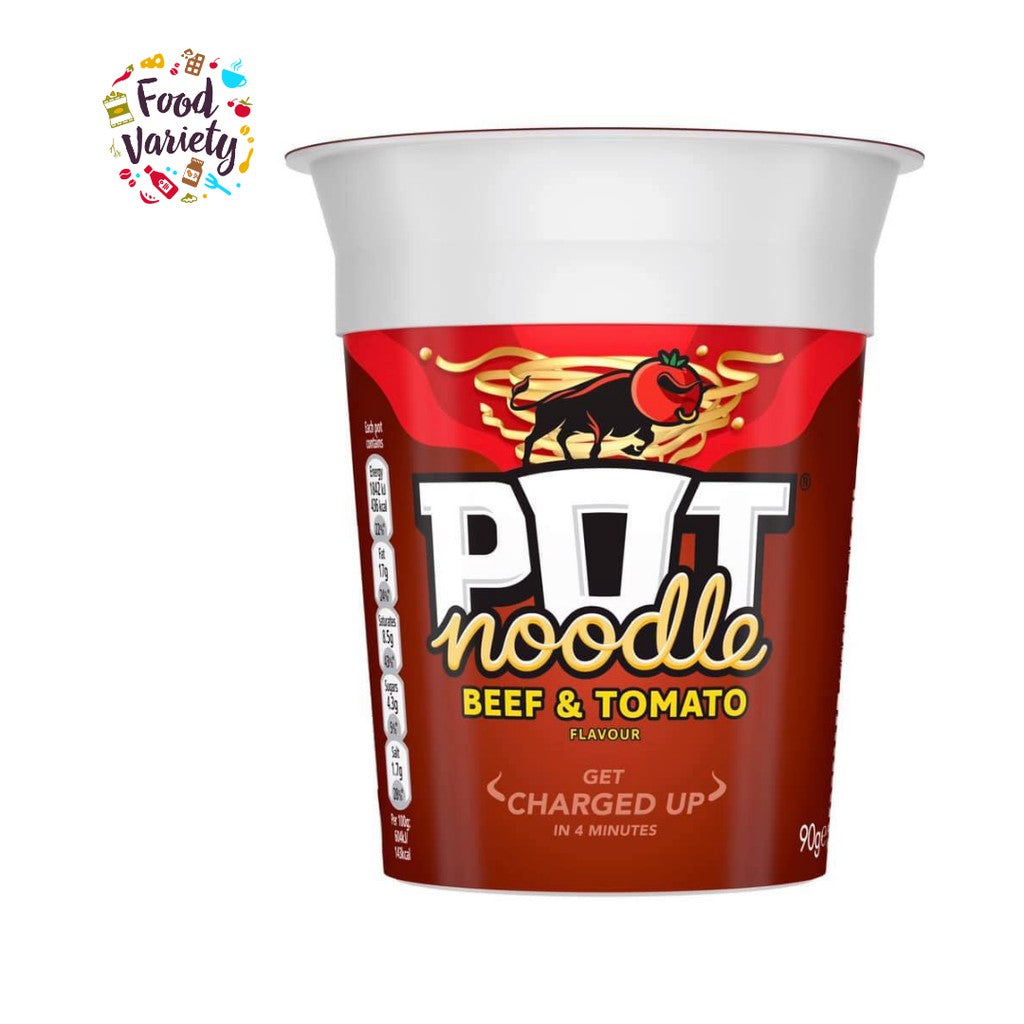 Pot Noodle Beef & Tomato Flavour 90g พ็อต นู้ดเดิ้ล รสเนื้อวัวและมะเขือเทศ 90 กรัม