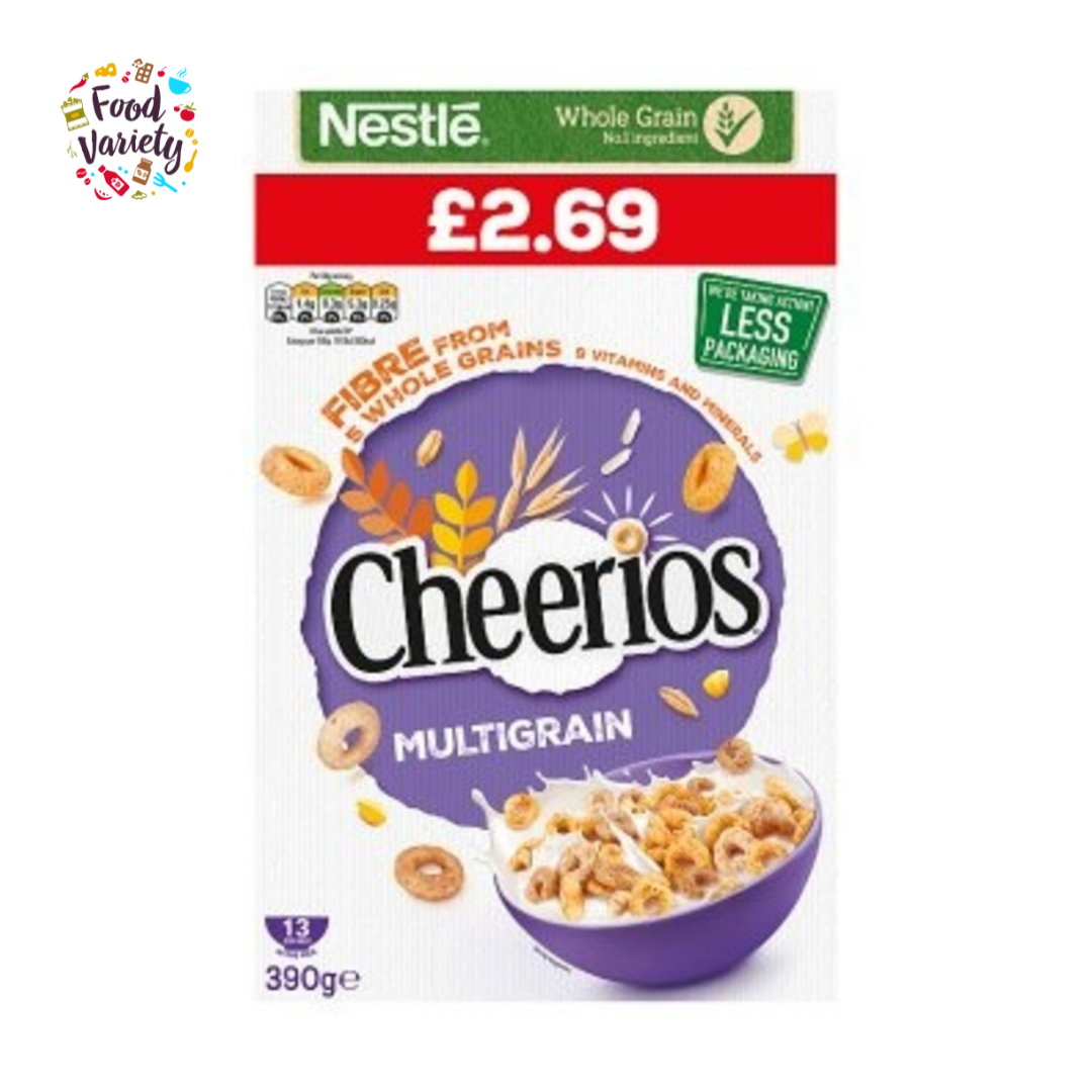 Nestle Cheerios Cereal 390g เนสท์เล่ ซีเรียสซีเรียล 390g ซีเรียลธัญพืชอบกรอบรสหวานผสมเสริมธัญพืช