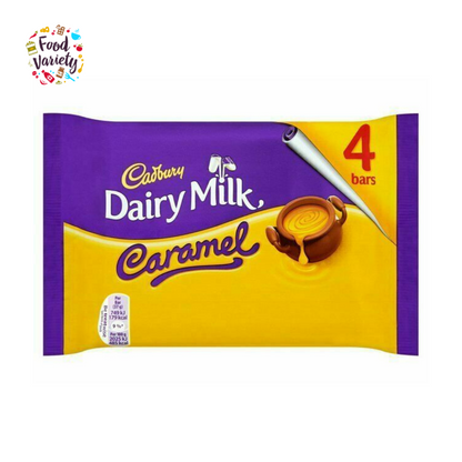 Cadbury Dairy Milk Caramel 4 Chocolate Bars แคดเบอรี่ แดรี่ มิลค์ คาราเมล 4 บาร์ 148กรัม