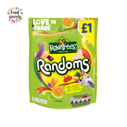 Rowntrees Randoms Gummies Pouch 120G ราน์ ทรีแรนเดิมเพาซ์ เยลลี่ผลไม้ 120G