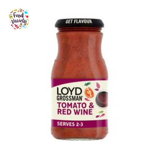 Loyd Grossman Tomato & Red Wine Sauce 350g  ลอยด กรอสแมน ซอสมะเขือเทศและไวน์แดง 350g
